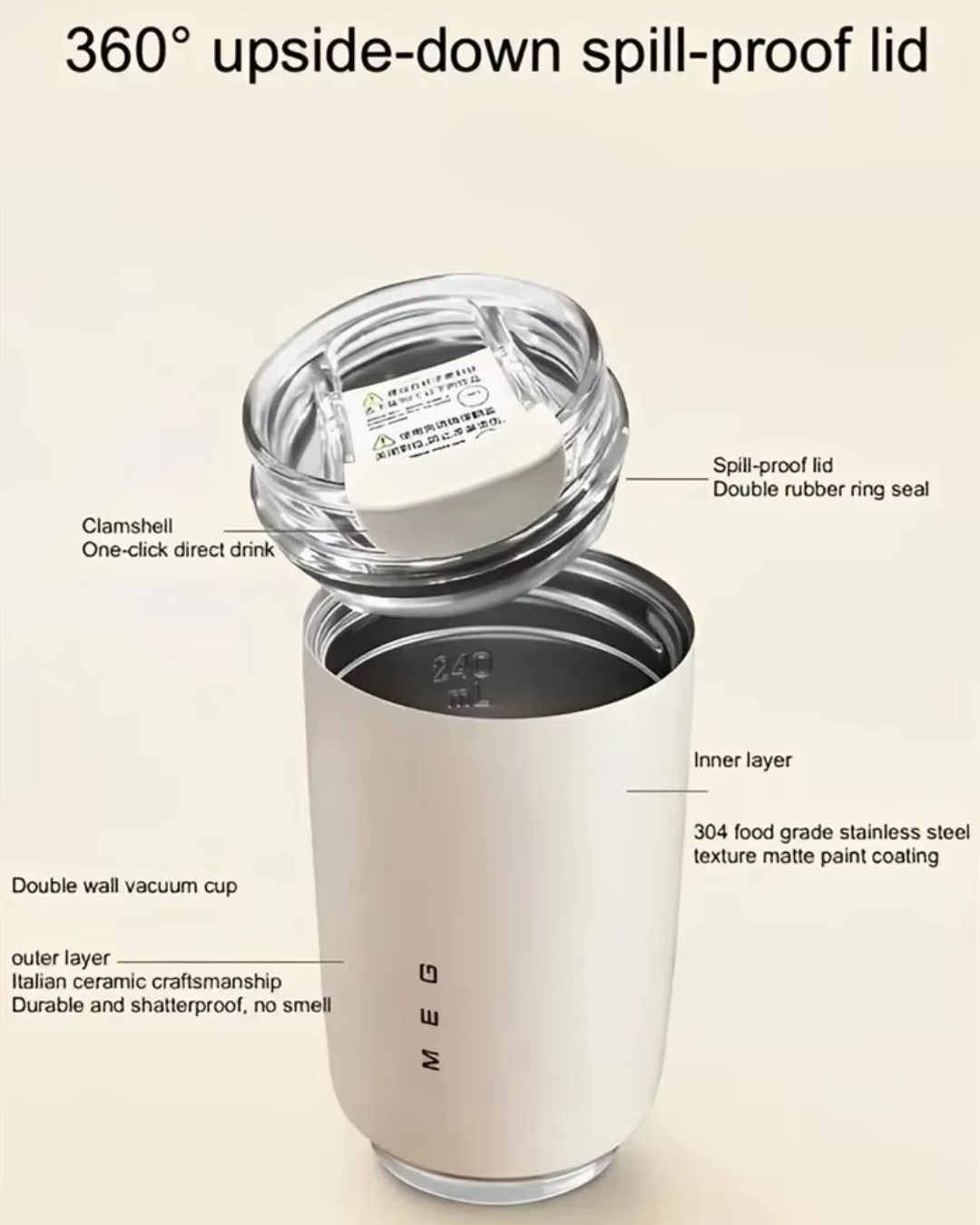 240ml Insulated Thermal Mug