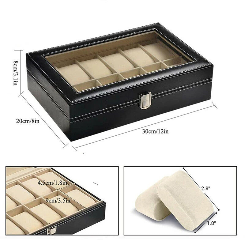 Leather Wrist Watch Storage Box (Stores 6 - 20)